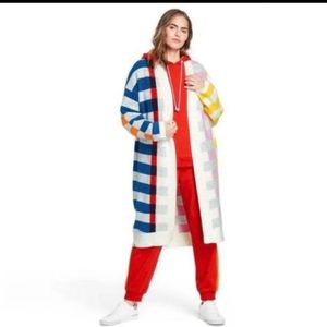 Lego XS Womens Long Open Front Cardigan Sweater Block Style Target Exclusive 005